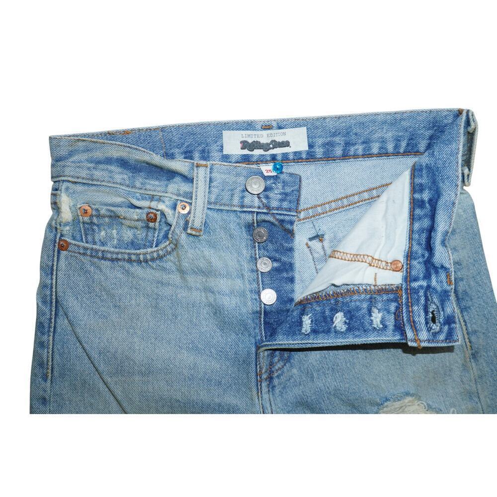 Levi’s x Rolling Stone Limited Edition Distressed 501 Jeans  Button Fly Size 25 - Picture 3 of 6